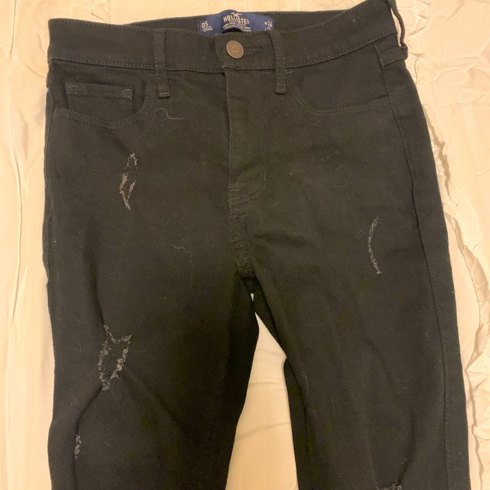 High rise skinny ripped jeans